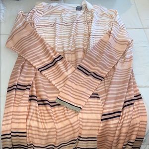 Cardigan sweater with a V in the back